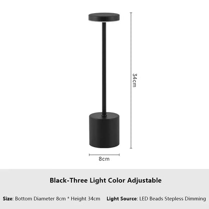 Lampe de table LED à capteur tactile simple – Rechargeable et élégante