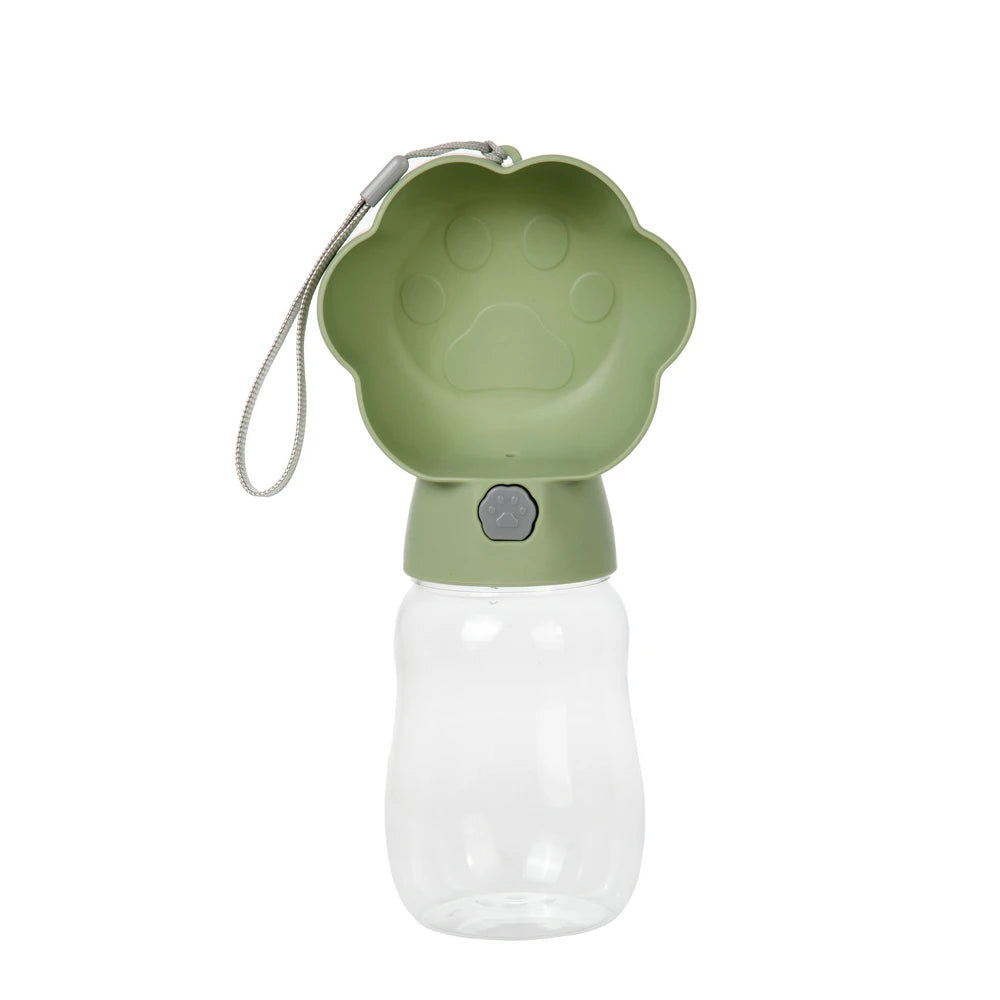 Botella de agua portátil 2 en 1 para perros con contenedor de comida