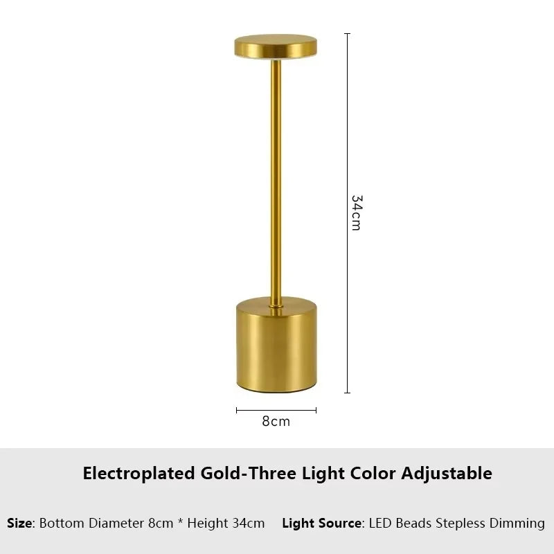 Lampe de table LED à capteur tactile simple – Rechargeable et élégante