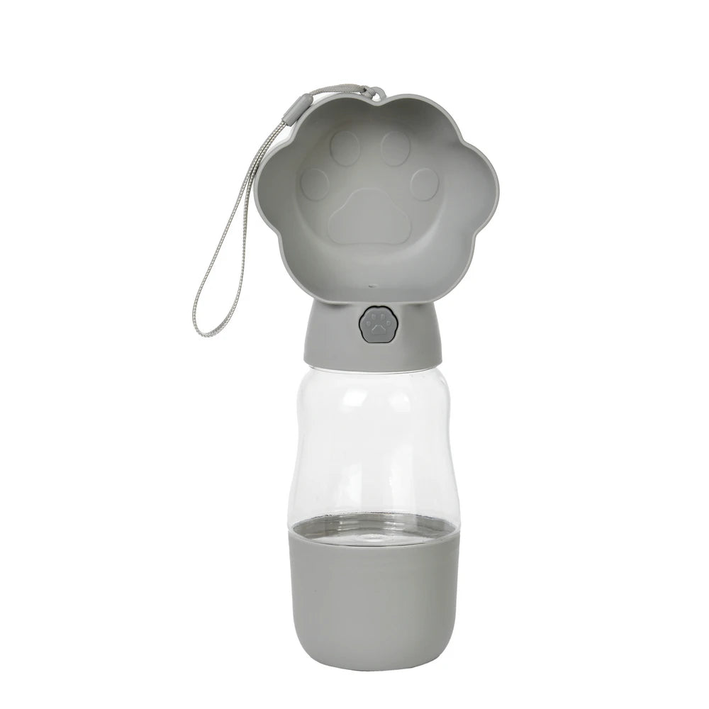 Botella de agua portátil 2 en 1 para perros con contenedor de comida