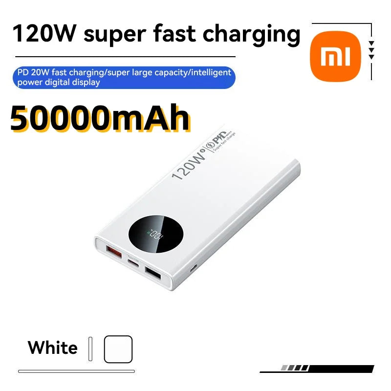 Batería externa Xiaomi de alta capacidad de 120 W y 50 000 mAh: carga ultrarrápida para todos los dispositivos
