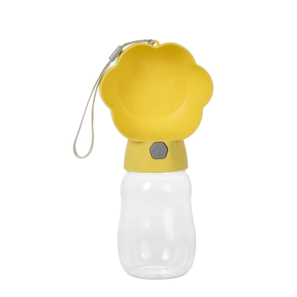 Botella de agua portátil 2 en 1 para perros con contenedor de comida