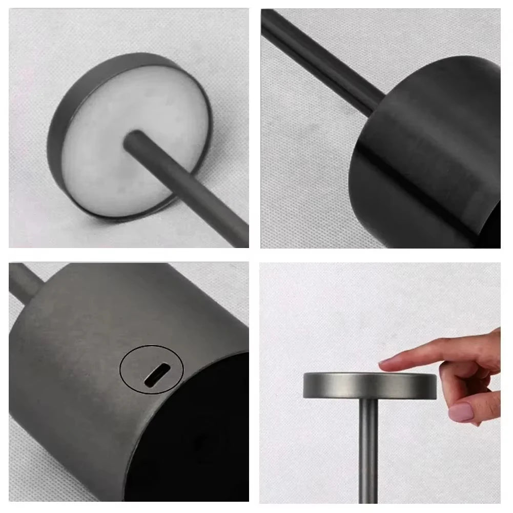 Lampe de table LED à capteur tactile simple – Rechargeable et élégante