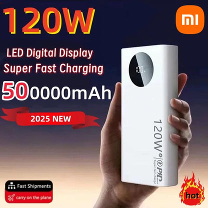 Batería externa Xiaomi de alta capacidad de 120 W y 50 000 mAh: carga ultrarrápida para todos los dispositivos