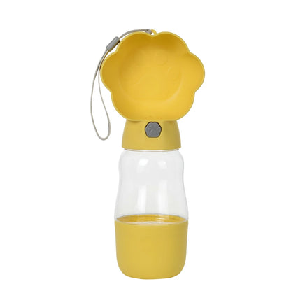 Botella de agua portátil 2 en 1 para perros con contenedor de comida