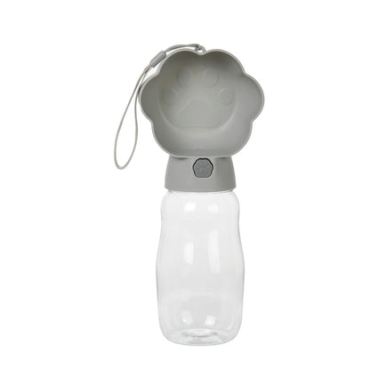 Botella de agua portátil 2 en 1 para perros con contenedor de comida