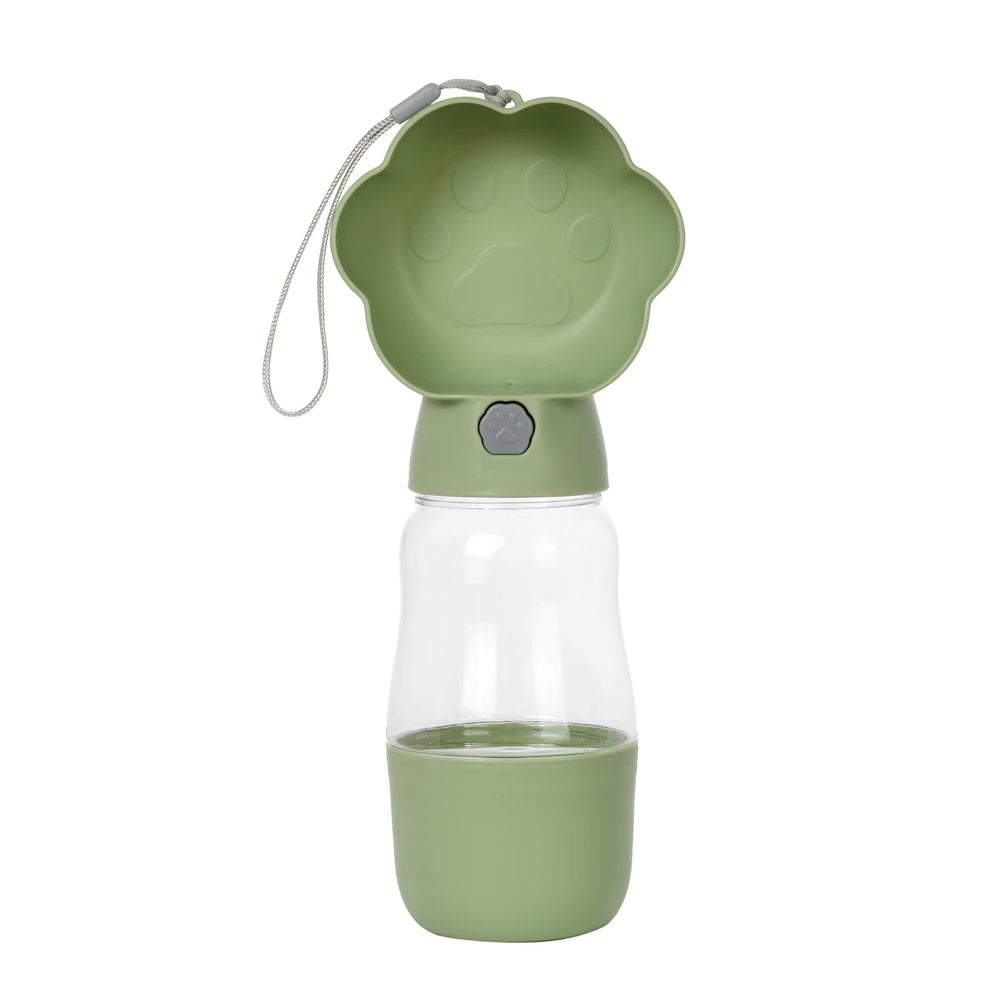 Botella de agua portátil 2 en 1 para perros con contenedor de comida
