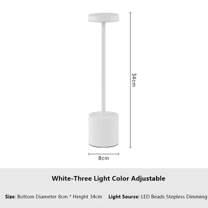Lampe de table LED à capteur tactile simple – Rechargeable et élégante