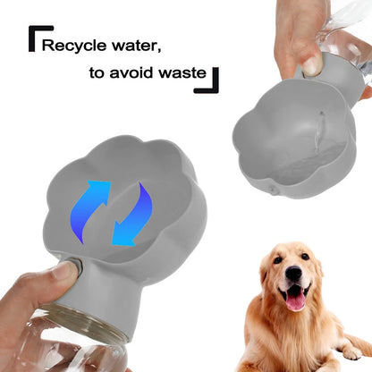 Botella de agua portátil 2 en 1 para perros con contenedor de comida